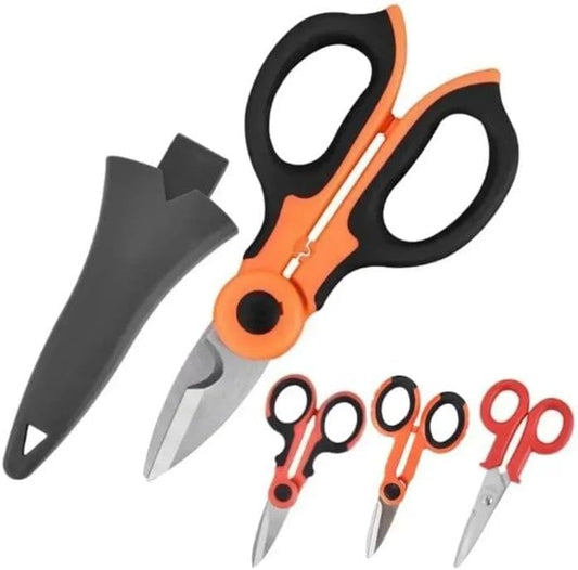 Scissors for Electricians, High Carbon Steel Scissors, Household Tools, Wire Stripping, Cutting Tools for Fabric, Paper and Cable