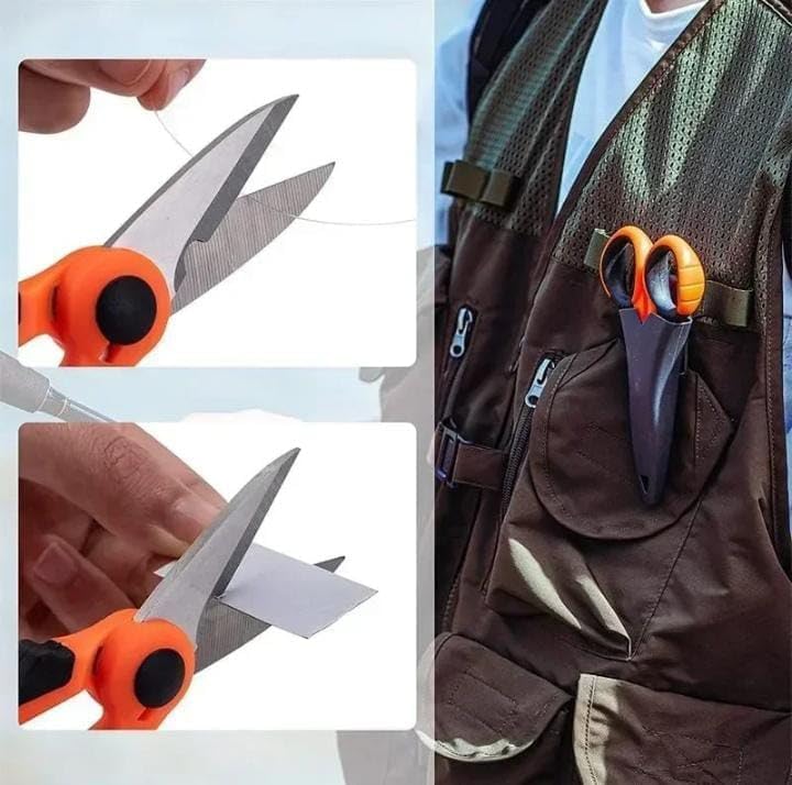 Scissors for Electricians, High Carbon Steel Scissors, Household Tools, Wire Stripping, Cutting Tools for Fabric, Paper and Cable