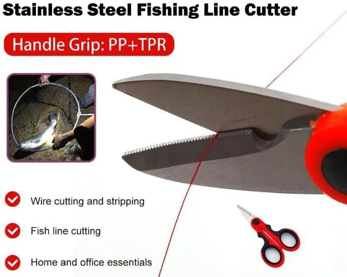 Scissors for Electricians, High Carbon Steel Scissors, Household Tools, Wire Stripping, Cutting Tools for Fabric, Paper and Cable