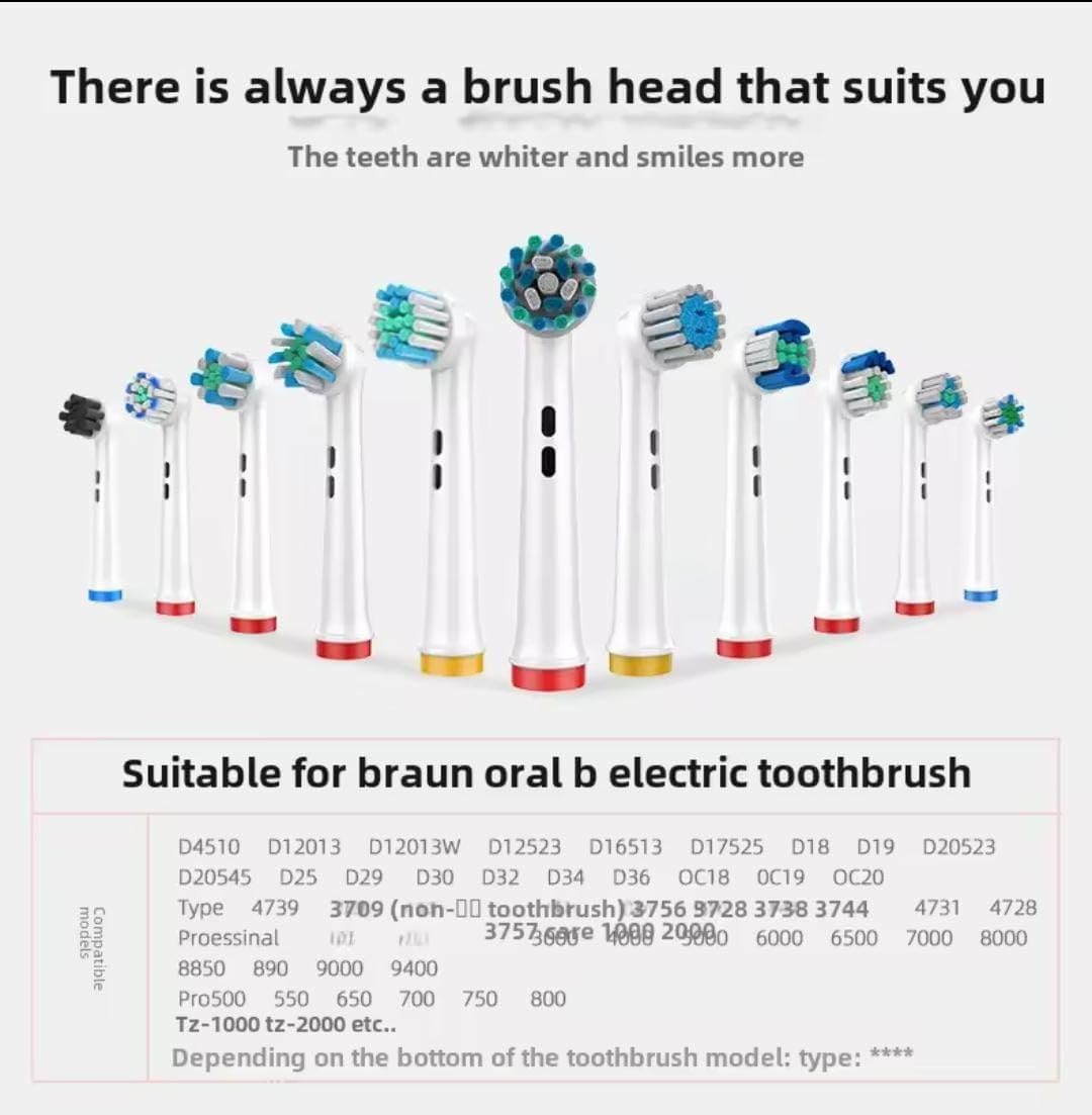 EB17-XS Replacement Heads Compatible with Oral-B Series Genis, Pro, Vitality and Smart Electric Brushes, Pack of 4