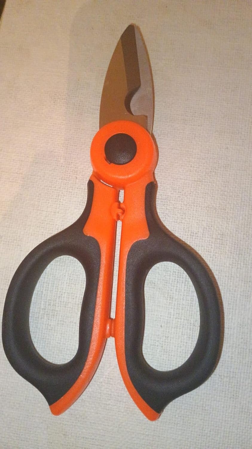 Scissors for Electricians, High Carbon Steel Scissors, Household Tools, Wire Stripping, Cutting Tools for Fabric, Paper and Cable