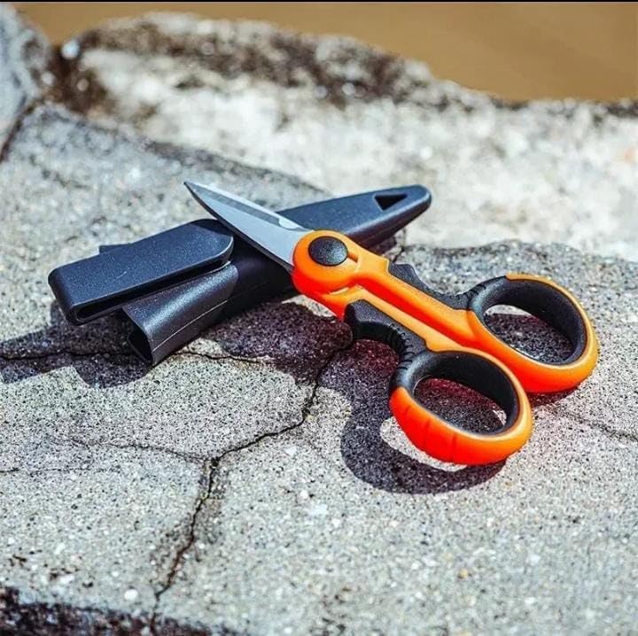 Scissors for Electricians, High Carbon Steel Scissors, Household Tools, Wire Stripping, Cutting Tools for Fabric, Paper and Cable