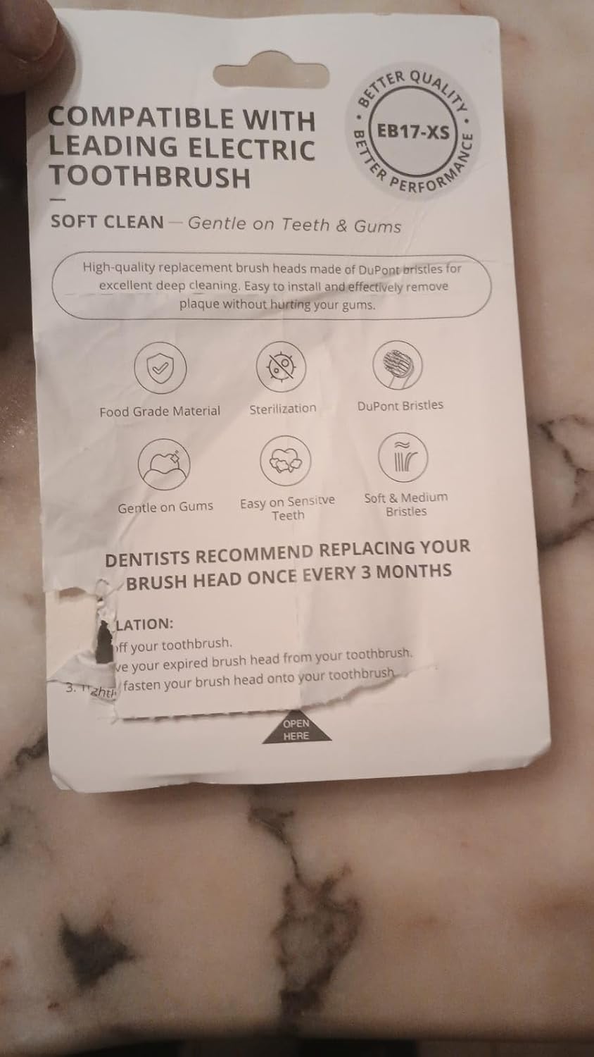 EB17-XS Replacement Heads Compatible with Oral-B Series Genis, Pro, Vitality and Smart Electric Brushes, Pack of 4