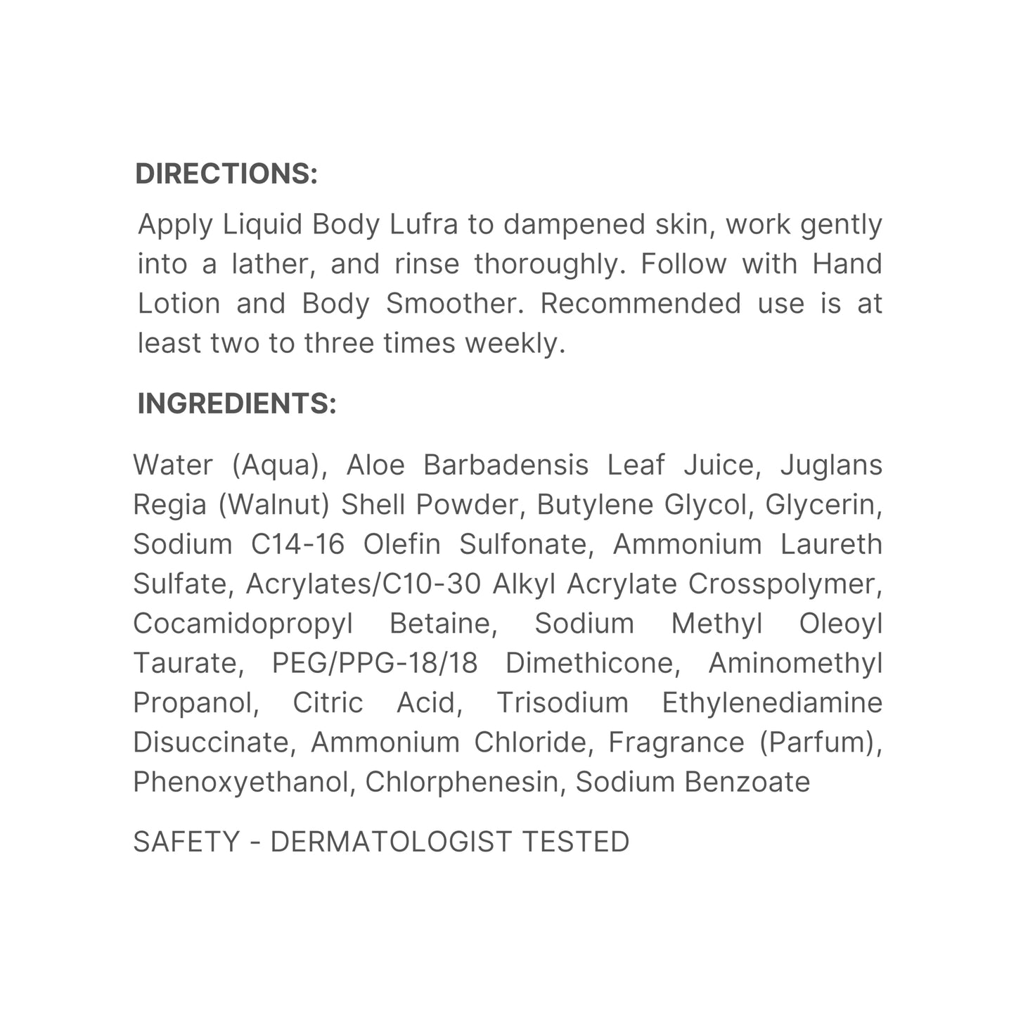 Nu Skin Liquid Body Lufra | Exfoliating and Face Moisturizer, Body Wash For Skin Care | With Ground Walnut Shells, Aloe Vera, Glycerin | Wet skin with Water-work into lather-rinse | 8.4 Fl Oz | 1 Pack