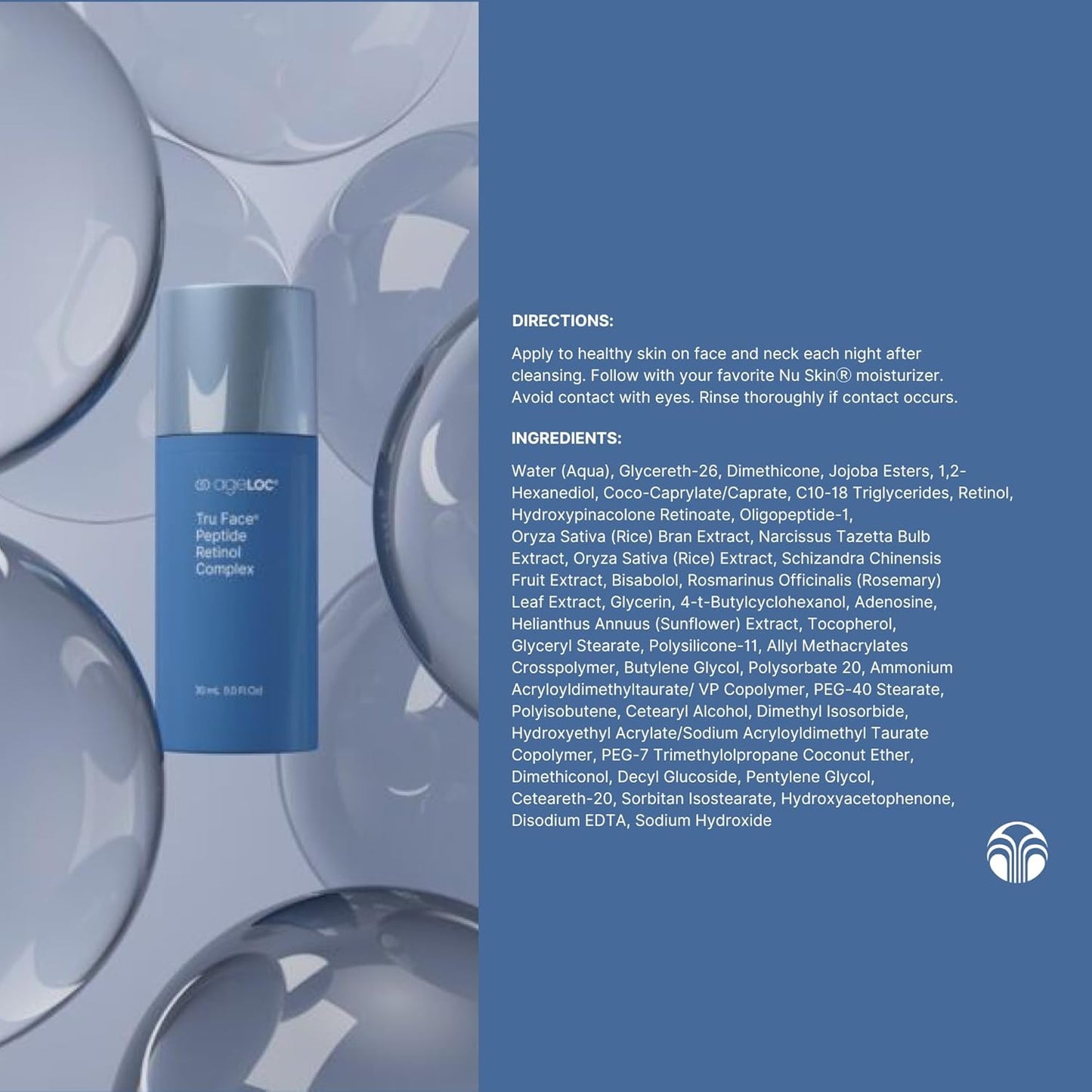 Nu Skin | ageLOC Tru Face Peptide Retinol Complex | 1 Fl Oz | Serum Skincare | Anti Aging Face Serum | Pore Minimizing | Peptide Facial Skin Care Product