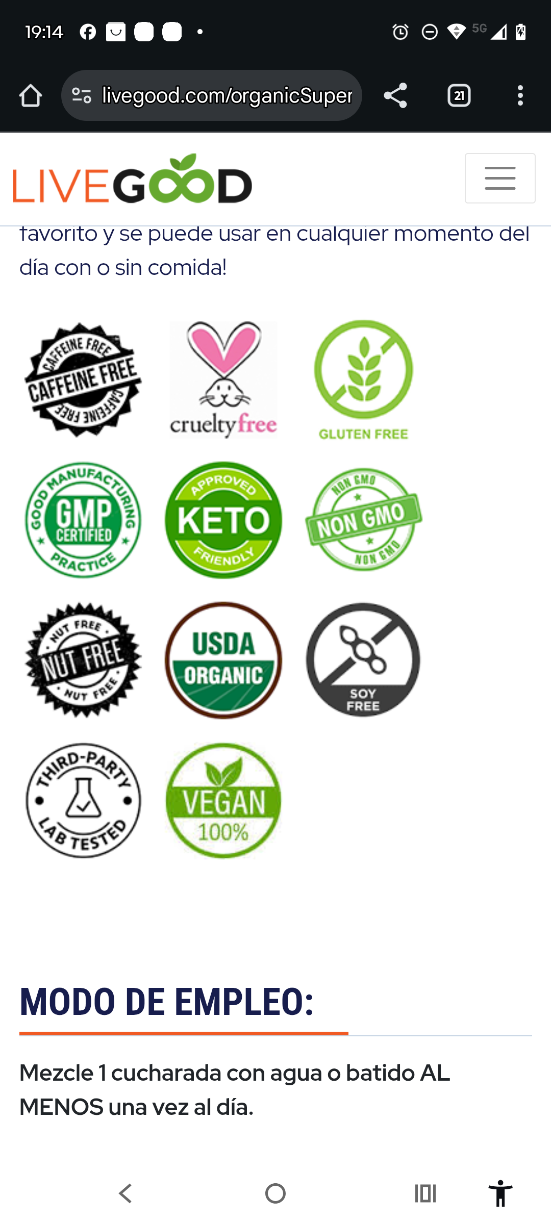 Infinity Life 🧬♾️ LiveGood Super Rojos